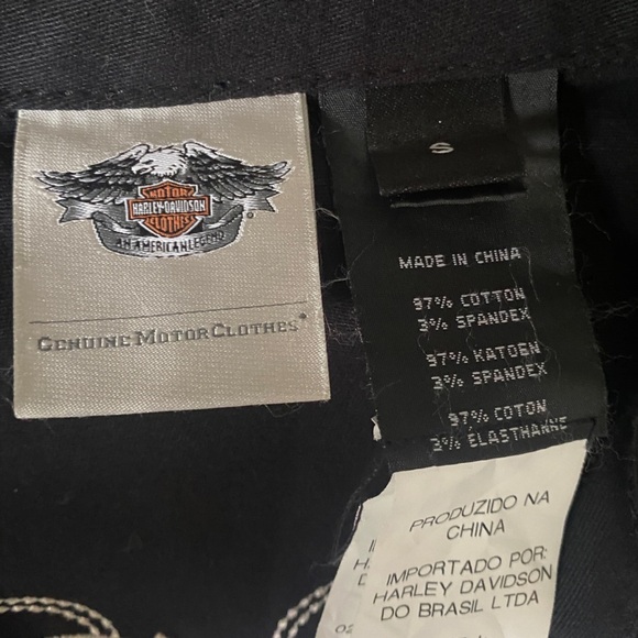 Harley-Davidson Y2K Zip-Up Corset Lace Vest Rhinestone Embroidered Pink Black- S - Picture 11 of 11